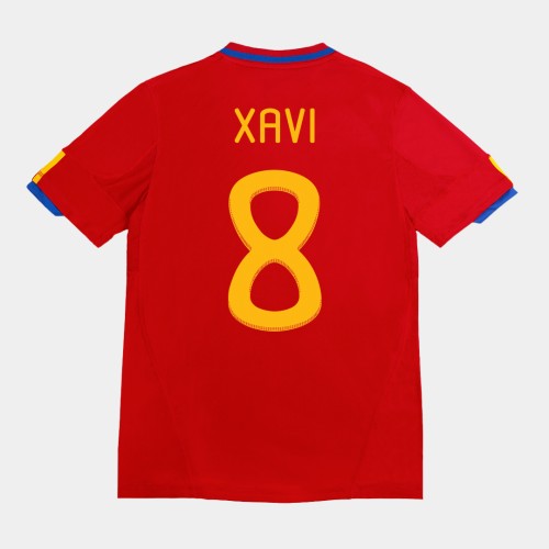 Spain XAVI #8 Home Soccer Jersey Retro 2010