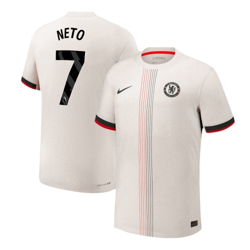 NETO #7 Authentic Chelsea Away Soccer Jersey 2025/26 White