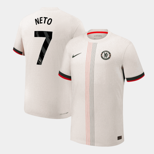 NETO #7 Authentic Chelsea Away Soccer Jersey 2025/26 White