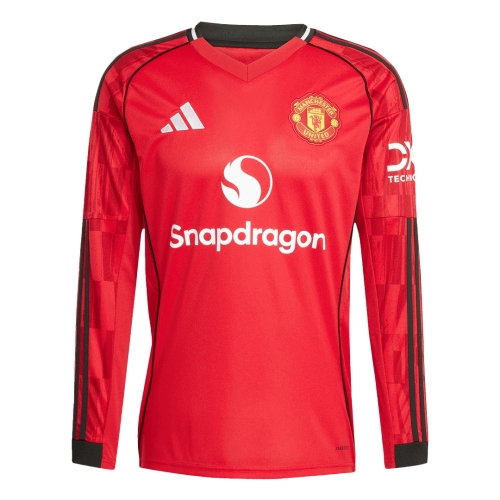 Manchester United Long Sleeve Home Soccer Jersey 2025/26