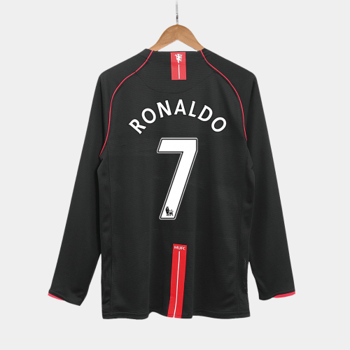 Manchester United RONALDO #7 Away Soccer Jersey Retro 2007/08 - Long Sleeve