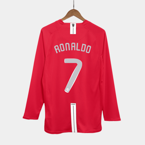 Manchester United RONALDO #7 Home Soccer Jersey Retro 2007/08 - Long Sleeve (UCL Final)