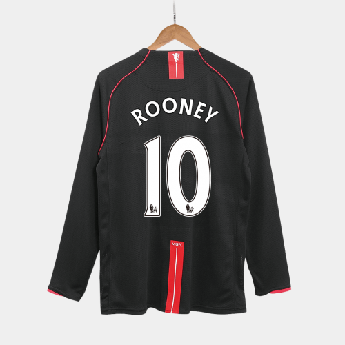 Manchester United ROONEY #10 Away Soccer Jersey Retro 2007/08 - Long Sleeve