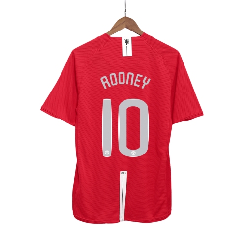 Manchester United ROONEY #10 Home Soccer Jersey Retro 2007/08 - UCL Final