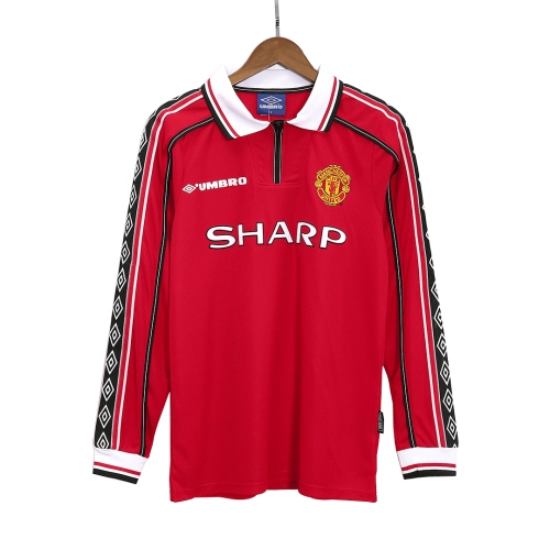 Manchester United Retro Football Jerseys Home 1998/99 - Long Sleeve