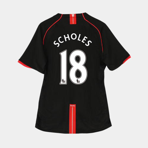 Manchester United SCHOLES #18 Away Soccer Jersey Retro 2007/08