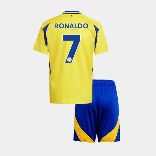 Al Nassr RONALDO #7 Home Soccer Jersey Kit Kids(Jersey+Shorts)