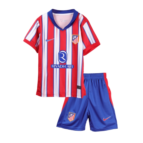 Atletico Madrid Home Soccer Jersey Kit 2024/25 Kids(Jersey+Shorts)