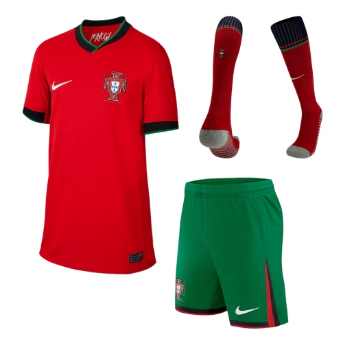 Portugal Home Jersey Kit EURO Kids(Jersey+Shorts+Socks)