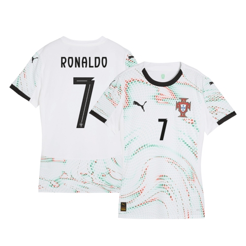 Womens Portugal RONALDO #7 Away Soccer Jersey 2025