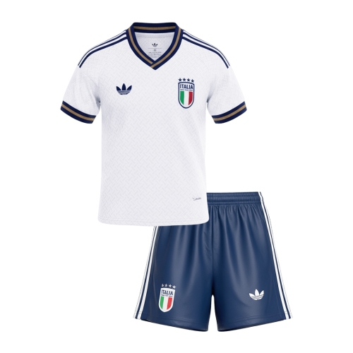 Kids Italy Away Soccer Jersey Kit(Jersey+Shorts) World Cup 2026 White