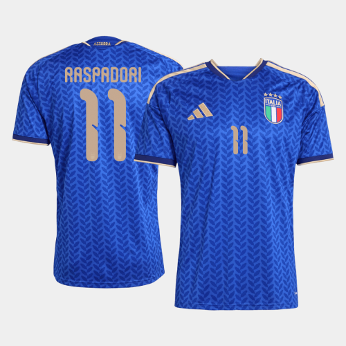 RASPADORI #11 Italy Home Soccer Jersey World Cup 2026 Blue