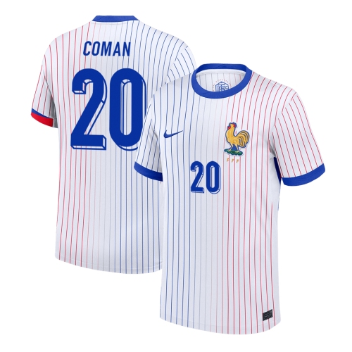 COMAN #20 France Euro Away Soccer Jersey White