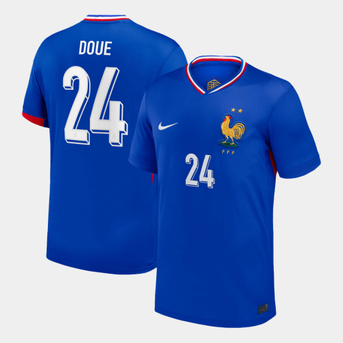 DOUE #24 France Euro Home Soccer Jersey Blue