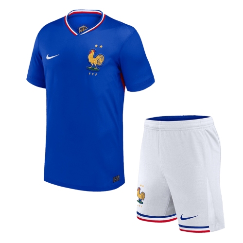 France Home Jersey Kit EURO Kids(Jersey+Shorts)
