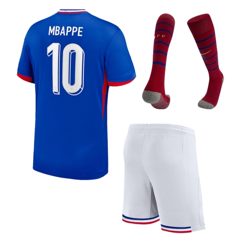 France MBAPPE #10 Home Jersey Kit EURO Kids(Jersey+Shorts+Socks)