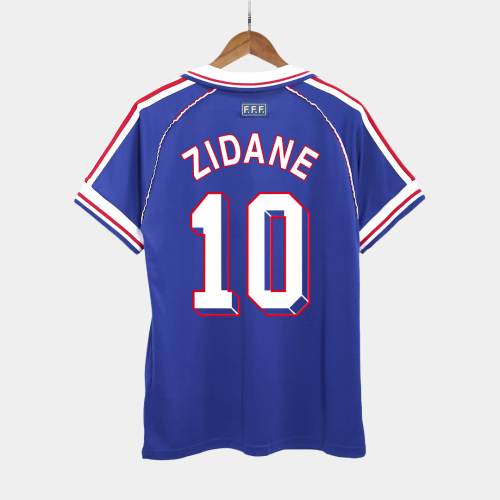 France ZIDANE #10 Home Soccer Jersey Retro 1998