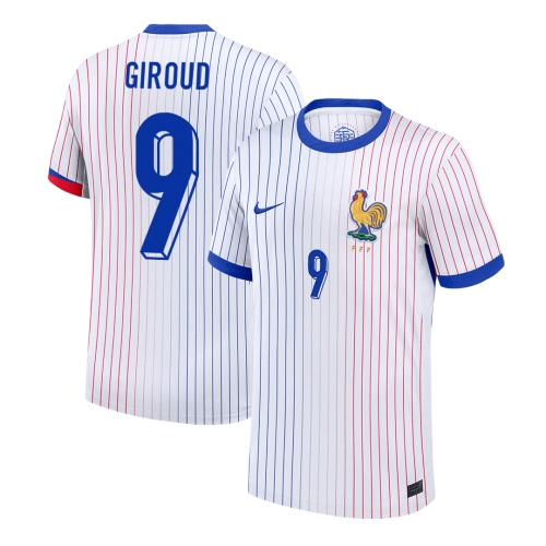 GIROUD #9 France Euro Away Soccer Jersey White