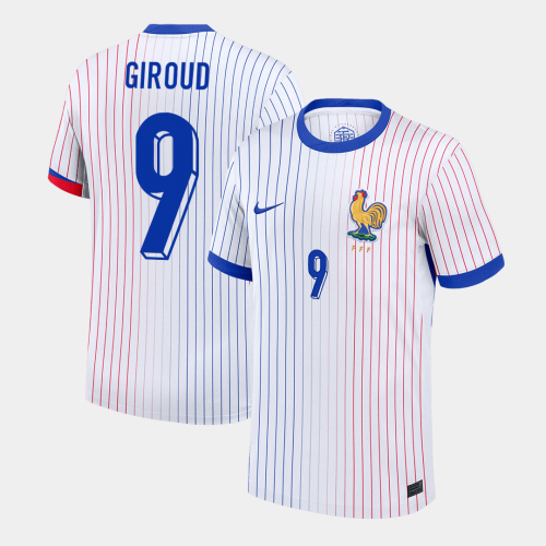GIROUD #9 France Euro Away Soccer Jersey White