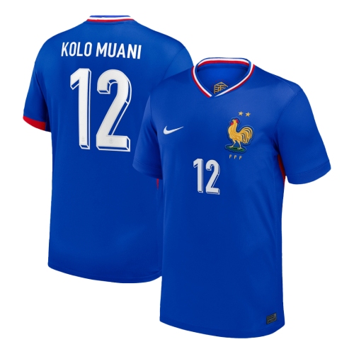 KOLO MUANI#12 France Euro Home Soccer Jersey Blue
