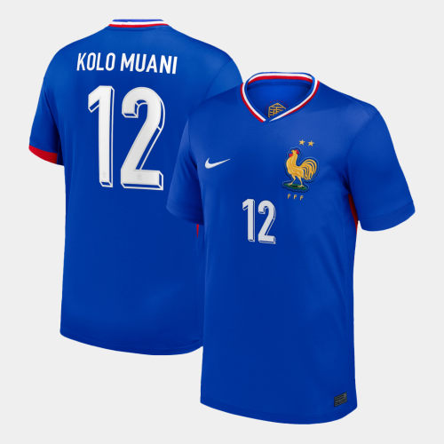 KOLO MUANI#12 France Euro Home Soccer Jersey Blue