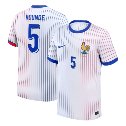 KOUNDE #5 France Euro Away Soccer Jersey White