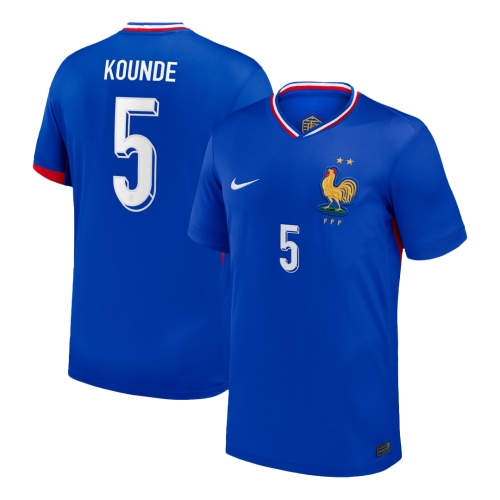 KOUNDE #5 France Euro Home Soccer Jersey Blue
