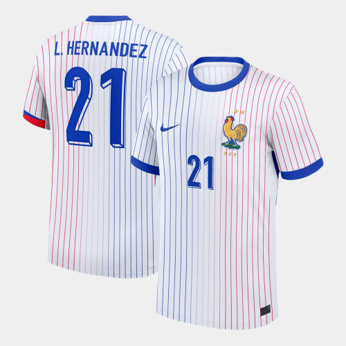 L.HERNANDEZ #21 France Euro Away Soccer Jersey White