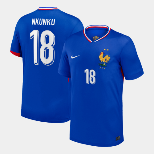 NKUNKU #18 France Euro Home Soccer Jersey Blue