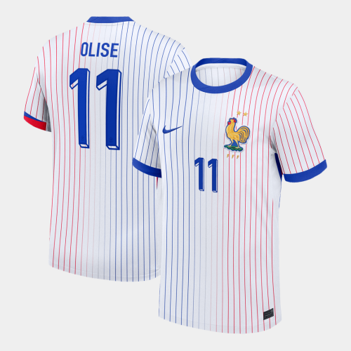 OLISE #11 France Euro Away Soccer Jersey White