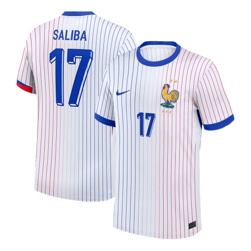 SALIBA #17 France Euro Away Soccer Jersey White