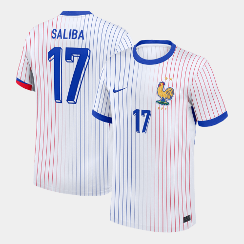 SALIBA #17 France Euro Away Soccer Jersey White