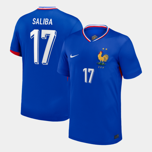 SALIBA #17 France Euro Home Soccer Jersey Blue