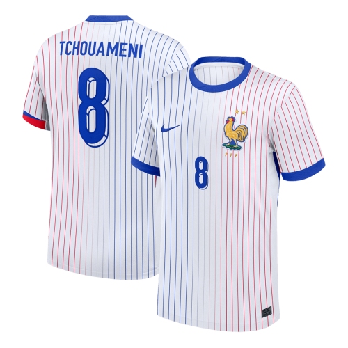TCHOUAMENI #8 France Euro Away Soccer Jersey White