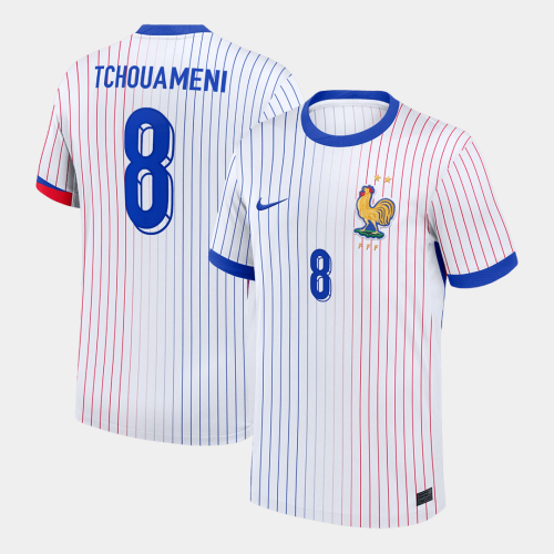 TCHOUAMENI #8 France Euro Away Soccer Jersey White