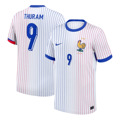 THURAM #9 France Euro Away Soccer Jersey White
