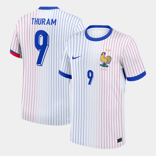 THURAM #9 France Euro Away Soccer Jersey White