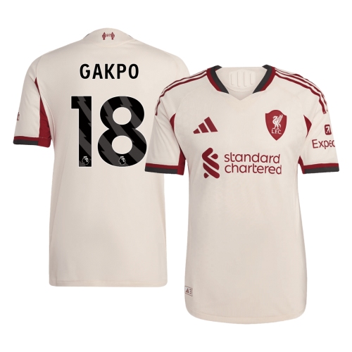 GAKPO #18 Authentic Liverpool Away Soccer Jersey 25/26 White