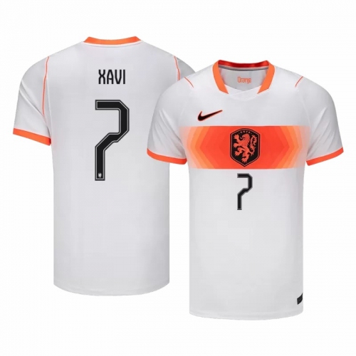 XAVI #7 Netherlands Away Soccer Jersey World Cup 2026 White
