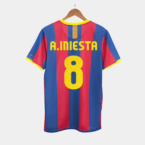 Barcelona A.INIESTA #8 Home Soccer Jersey Retro 2010/11