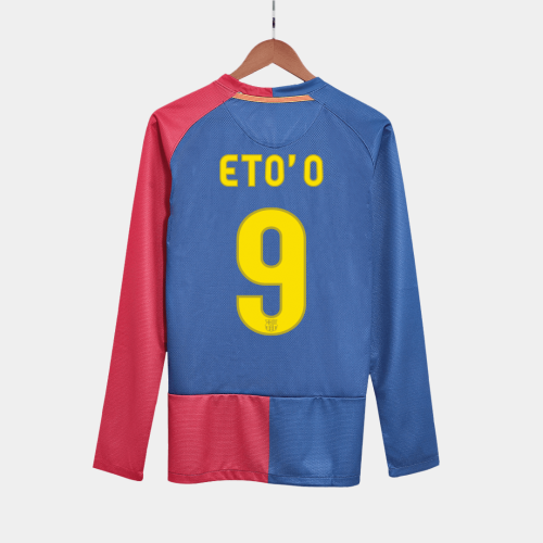 Barcelona ETOO #9 Home Soccer Jersey Retro 2008/09 - Long Sleeve (UCL Final)