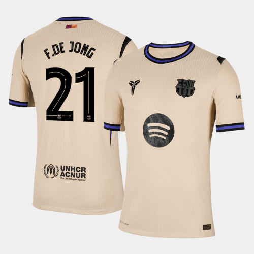 Barcelona F.DE JONG #21 Away Soccer Jersey Authentic 2025/26 - UCL Edition