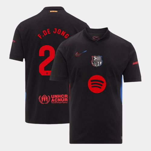 Barcelona F.DE JONG #21 Away Soccer Jersey- Spotify Logo Without Text