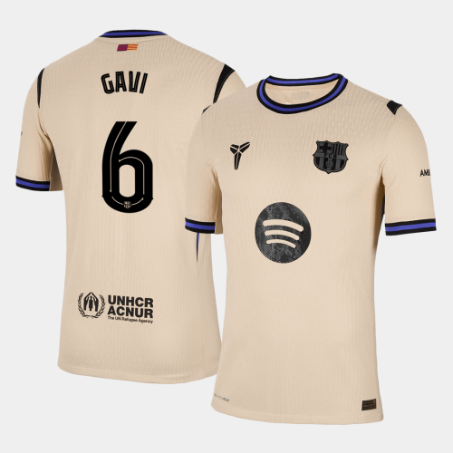 Barcelona GAVI #6 Away Soccer Jersey Authentic 2025/26 - UCL Edition