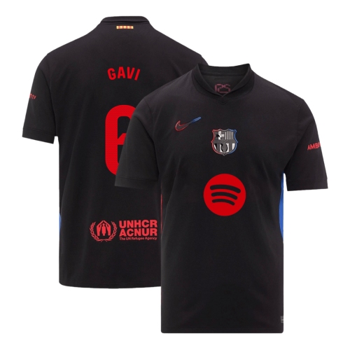 Barcelona GAVI #6 Away Soccer Jersey- Spotify Logo Without Text
