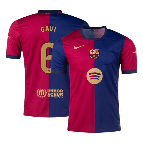 Barcelona GAVI #6 Home Jersey - Spotify Logo Without Text