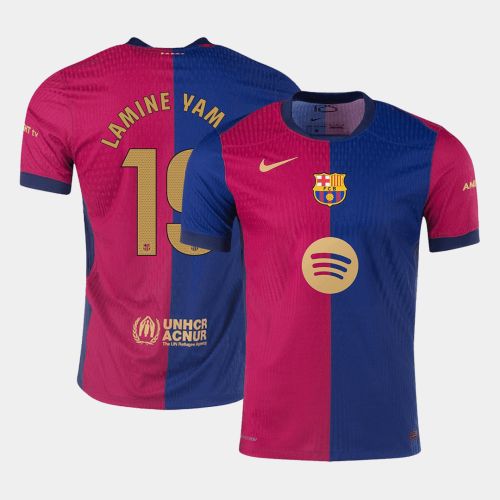 Barcelona LAMINE YAMAL #19 Home Jersey Authentic Spotify Logo Without Text