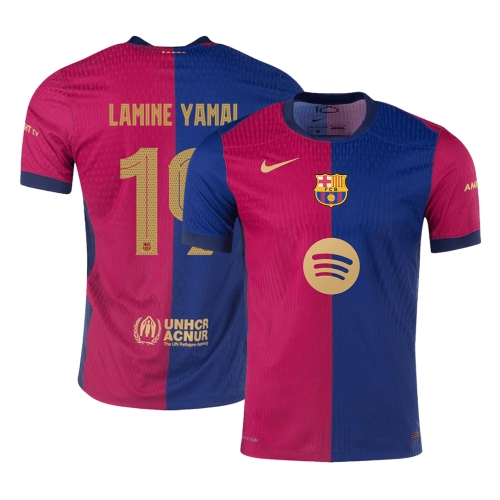 Barcelona LAMINE YAMAL #19 Home Jersey Authentic - UCL Spotify Logo Without Text