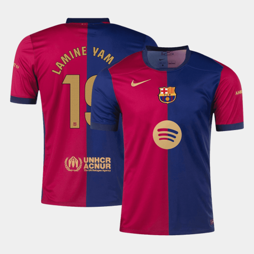 Barcelona LAMINE YAMAL #19 Home Jersey - Spotify Logo Without Text