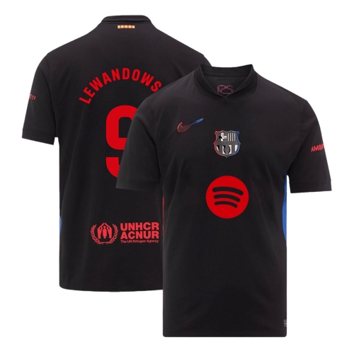 Barcelona LEWANDOWSKI #9 Away Soccer Jersey- Spotify Logo Without Text